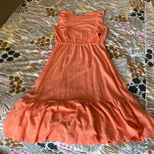 Ann Taylor loft ruffled midi dress